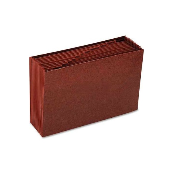 Smead Smead Jan-Dec Open Accordion Expanding File, 12 Pocket, Legal, Leather-Like Redrope 70490 - main